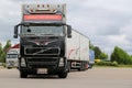 Black Volvo FH16 Leaving Truck Stop